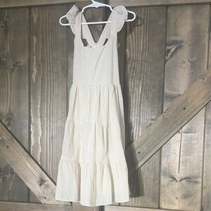 Amazon Cream Ruffle Kids Dress